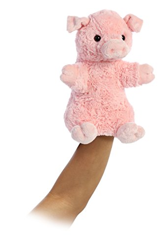 aurora world pinky the pig hand puppet plush, pink